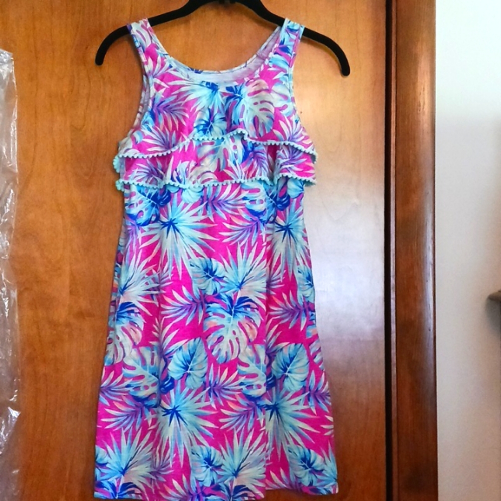 2 for $8 Girl's tropical print sundress by Wonder Nation, size L (10-12).